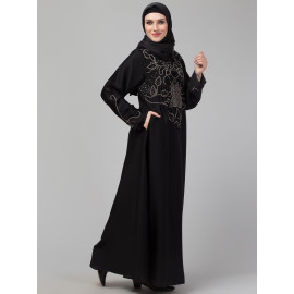 Nazneen hand embroidery a line  party wear Abaya