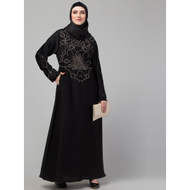 Nazneen hand embroidery a line  party wear Abaya