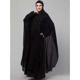 Nazneen double layer hand embroidery party wear butterfly Abaya