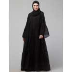 Nazneen double layer gather panels bell sleeve Abaya