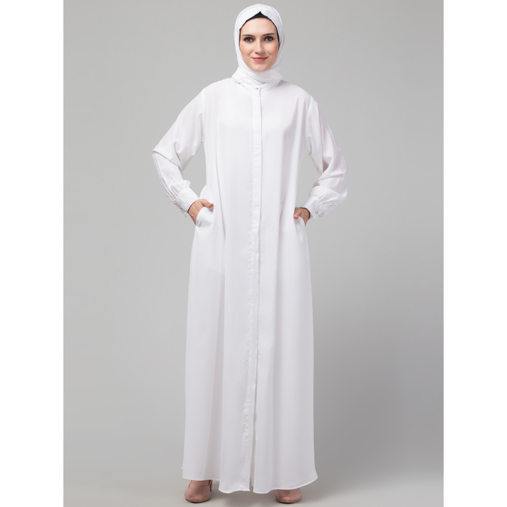 Nazneen Hidden Placket front open casual Abaya