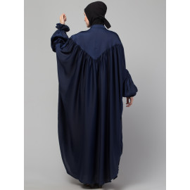 Nazneen Yoke and Gathered Front and Back Pleated sleeve Free size Kaftan abaya