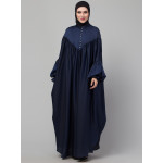 Nazneen Yoke and Gathered Front and Back Pleated sleeve Free size Kaftan abaya