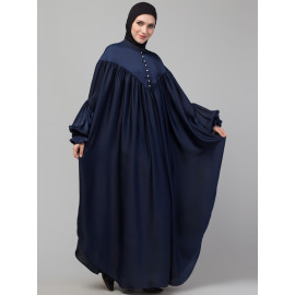 Nazneen Yoke and Gathered Front and Back Pleated sleeve Free size Kaftan abaya