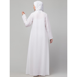 Nazneen front open with Zip Daily wear Basic Abaya