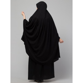 Nazneen Two piece Gathered at neck with hood and attached nosepeice Khimar and abaya