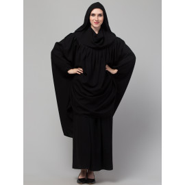 Nazneen Two piece Gathered at neck with hood and attached nosepeice Khimar and abaya