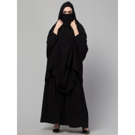 Nazneen Two piece Gathered at neck with hood and attached nosepeice Khimar and abaya