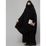 Nazneen Two piece Gathered at neck with hood and attached nosepeice Khimar and abaya