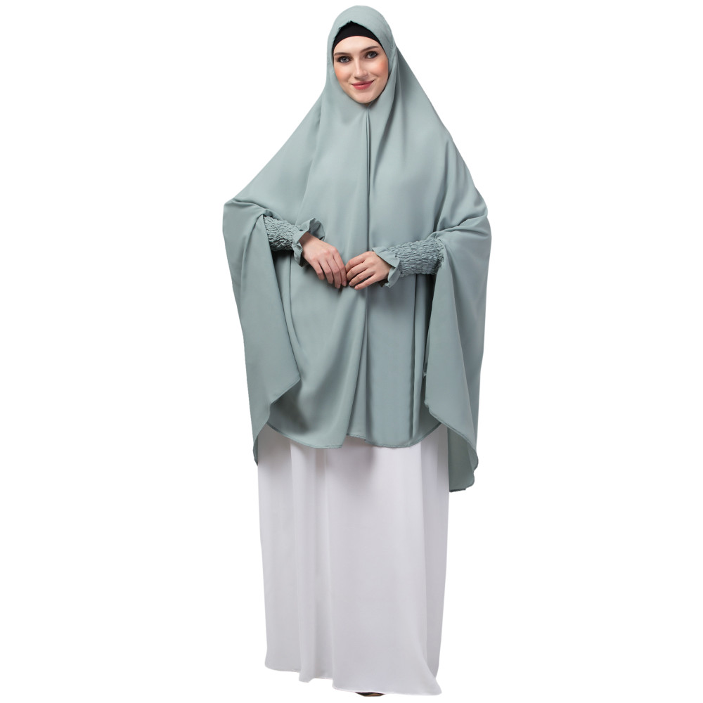 Nazneen stretchable smoking at wrist knee length Jilbab cum prayer khimar Hijab