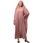 Nazneen Smoking Sleeve Tie at Back Ready To Wear Instant Full Size knits Jilbab/Naqab Hijab for Namaz hajj and Umrah