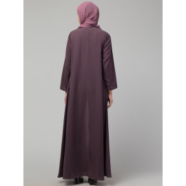 Nazneen front open with Zip Daily wear Basic Abaya