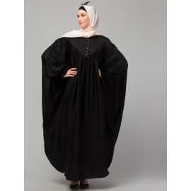 Nazneen Yoke and Gathered Front and Back Pleated sleeve Free size Kaftan abaya