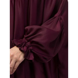 Nazneen Yoke and Gathered Front and Back Pleated sleeve Free size Kaftan abaya