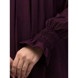 Nazneen Pleats at chest Smoking Sleeve Casual Abaya / Naqab/ Burqa