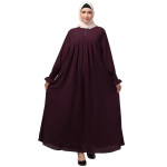 Nazneen Pleats at chest Smoking Sleeve Casual Abaya / Naqab/ Burqa