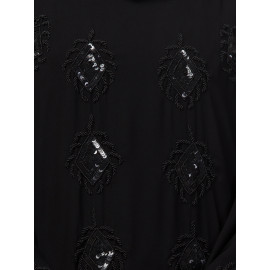 Nazneen  double layer hand black embroidery butterfly Abaya