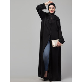 Nazneen coat collar hand embroidery  Abaya