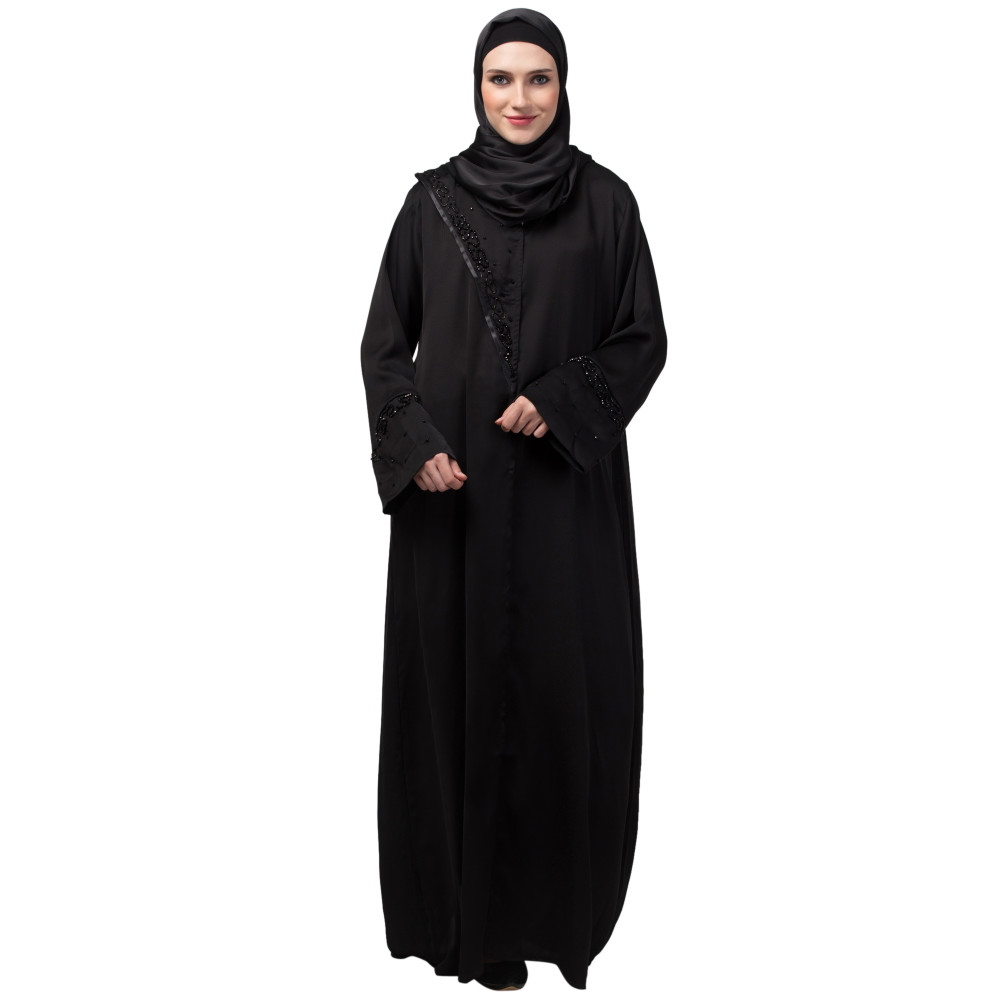 Nazneen coat collar hand embroidery  Abaya