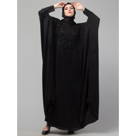 Nazneen front back black hand embroidery party wear Kaftan