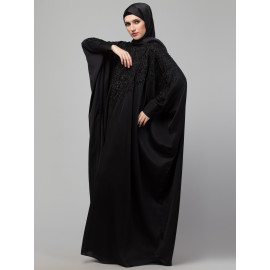 Nazneen front back black hand embroidery party wear Kaftan