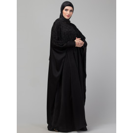 Nazneen front back black hand embroidery party wear Kaftan