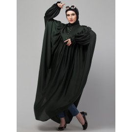 Nazneen Yoke and Gathered Front and Back Pleated sleeve Free size Kaftan abaya