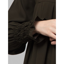 Nazneen Pleats at chest Smoking Sleeve Casual Abaya / Naqab/ Burqa