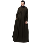 Nazneen Pleats at chest Smoking Sleeve Casual Abaya / Naqab/ Burqa