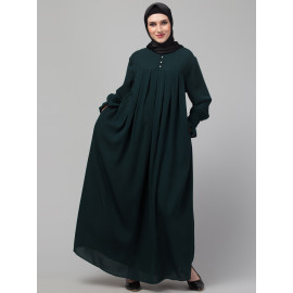 Nazneen Pleats at chest Smoking Sleeve Casual Abaya / Naqab/ Burqa