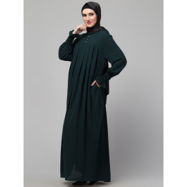 Nazneen Pleats at chest Smoking Sleeve Casual Abaya / Naqab/ Burqa