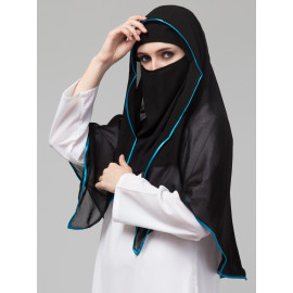 Nazneen Butterfly Arabian hijab With nose piece with Satin tape