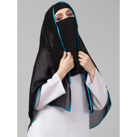 Nazneen Butterfly Arabian hijab With nose piece with Satin tape