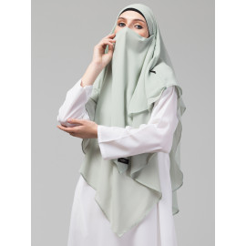 Nazneen  Triangle tow layers tie at back Ready to wear Hijab cum Naqab