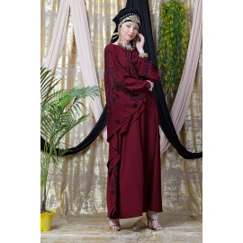 Nazneen embroidered Butterfly Sleeve  Party  Abaya