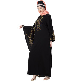 Nazneen embroidered Butterfly Sleeve  Party  Abaya