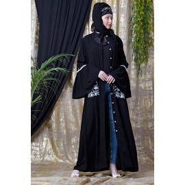 Nazneen Embroidered Pocket, Bell Sleeve casual Abaya