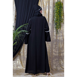 Nazneen Embroidered Pocket, Bell Sleeve casual Abaya