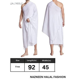 Nazneen Ihram Ehram Ahram set for Men in prayer of  2pcs set(top and Bottom) Speacial Hajj and Umraah Combo