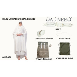 Nazneen Extra Nose Piece Head To Toe Free Size Jilbab combo Set for specially hajj and Umrah