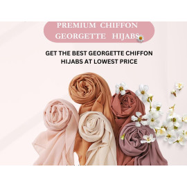 Nazneen plain soft plain Georgette 2 miters long Hijab cum Scarf  (Assorted Colour, Pack of 4)