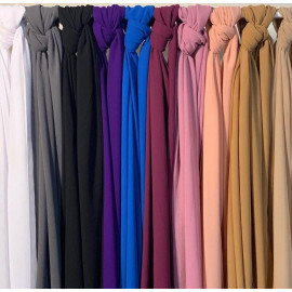 Nazneen plain soft plain Georgette 2 miters long Hijab cum Scarf  (Assorted Colour, Pack of 4)