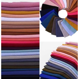 Nazneen plain soft plain Georgette 2 miters long Hijab cum Scarf  (Assorted Colour, Pack of 4)