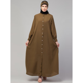 Front open Band Colar & cuff Daily wear casual Abaya