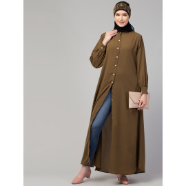 Front open Band Colar & cuff Daily wear casual Abaya