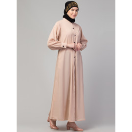 Nazneen Front open Band Colar & cuff Daily wear casual Abaya