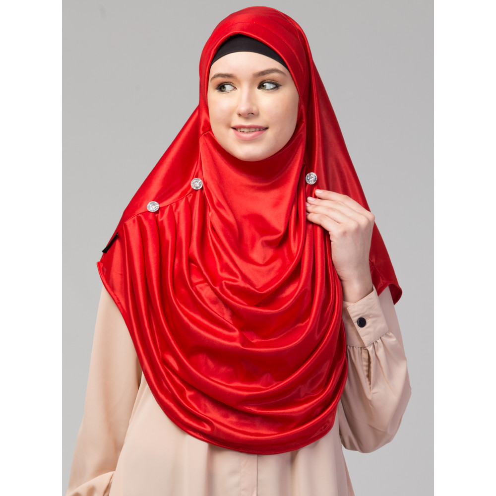 Nazneen front gather & pleated with Cristal stone ready to wear prayer Hijab 