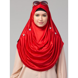 Nazneen front gather & pleated with Cristal stone ready to wear prayer Hijab 