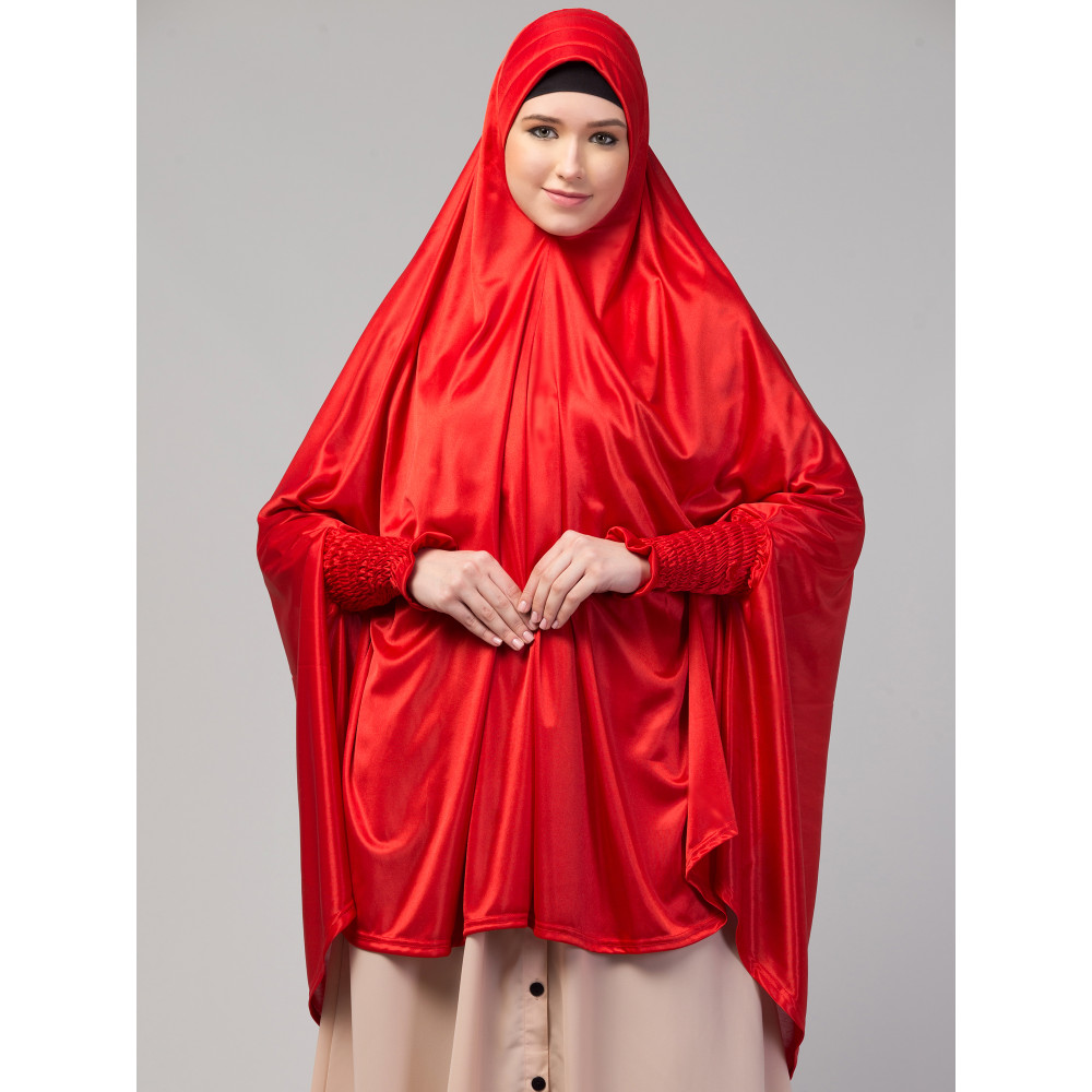 Nazneen stretchable smoking at wrist knee length Jilbab cum prayer khimar  Hijab