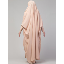 Nazneen Head to toe long cuff ready to wear one pc Jilbab with Naqab/Prayer hijab for umrah and hajj